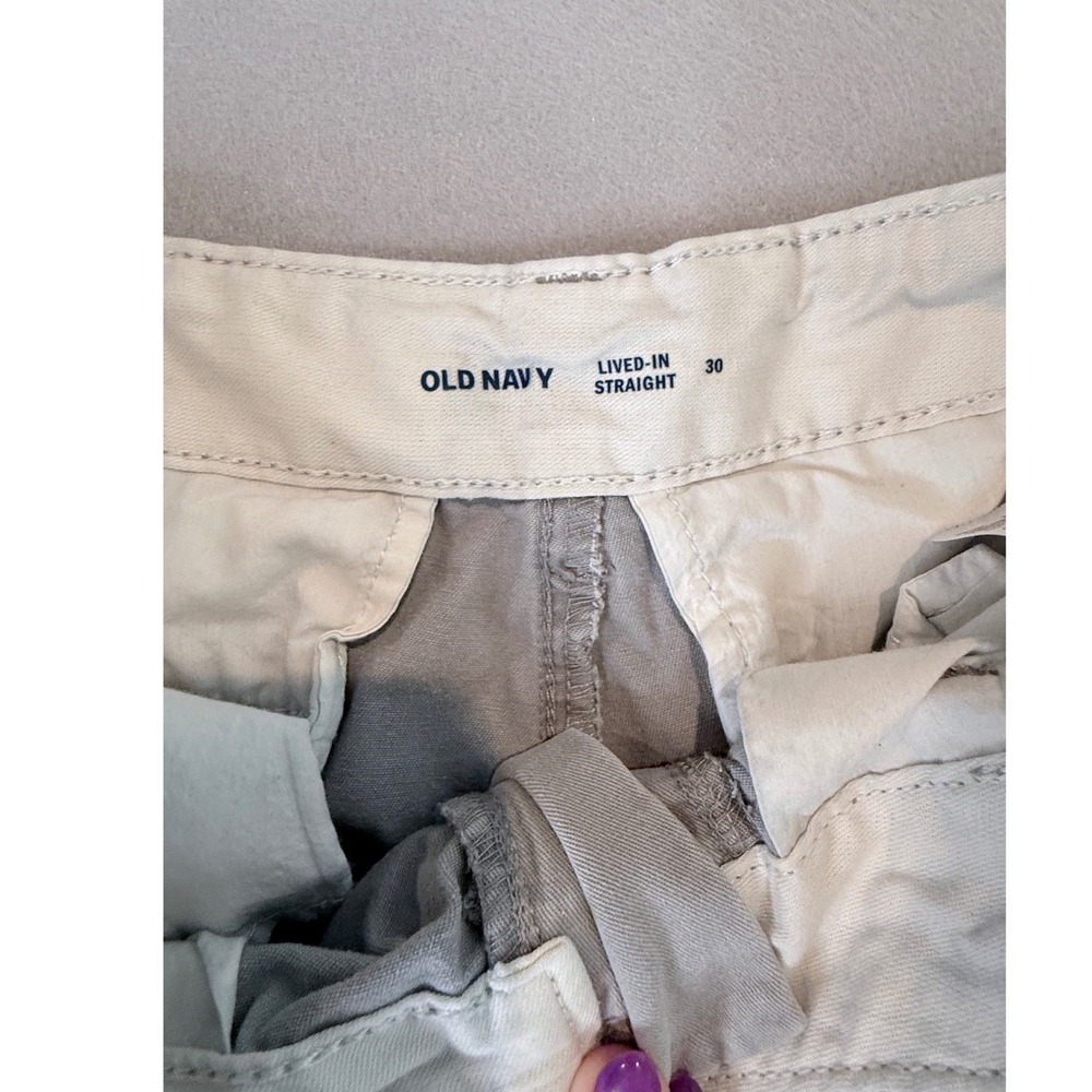 Old Navy Lived-In Straight Khaki Chino Shorts Tan Mens 30 - Picture 5 of 6